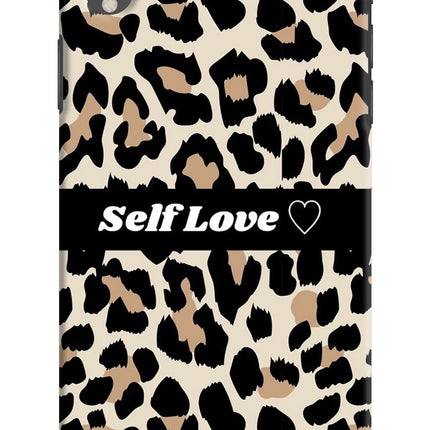 Leopard Print Self Love iPhone XR Hard Case Back Cover by Casekaro
