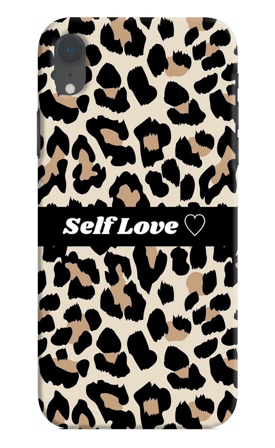 Leopard Print Self Love iPhone XR Back Cover, Hard case