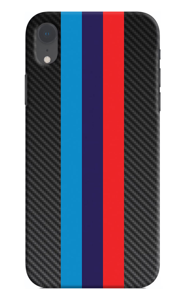 BMW Stripes Pattern iPhone XR Hard Case Back Cover by Casekaro