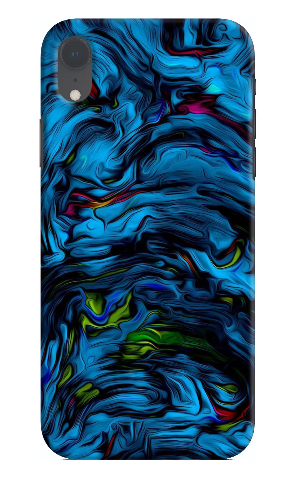 Dark Blue Abstract iPhone XR Hard Case Back Cover by Casekaro