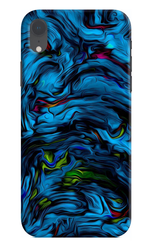 Dark Blue Abstract iPhone XR Hard Case Back Cover by Casekaro