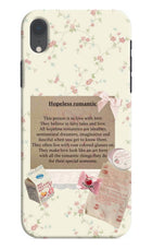 Hopeless Romantic iPhone XR Hard Case Back Cover by Casekaro