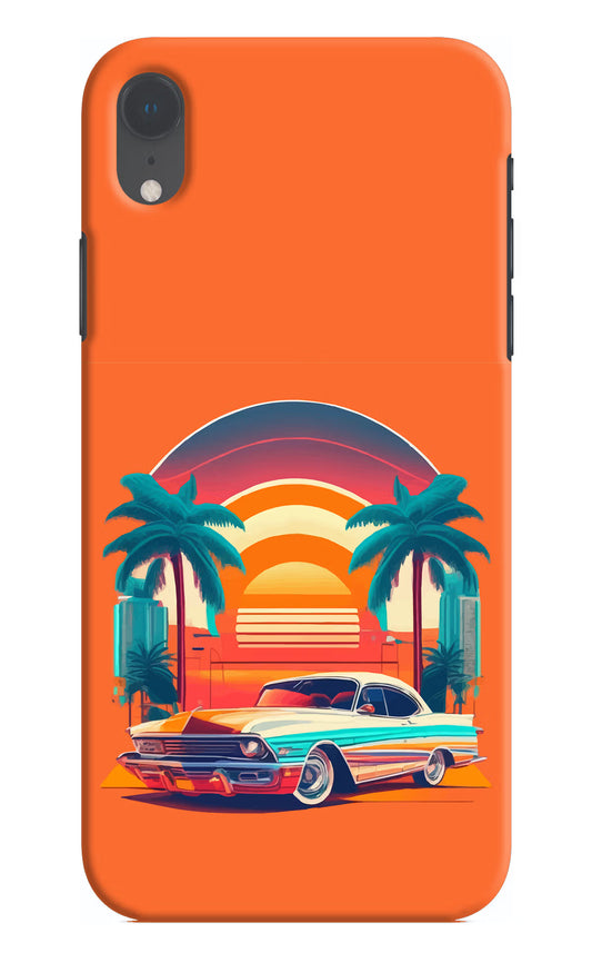 Palm Drive 80s iPhone XR Hard Case Back Cover by Casekaro