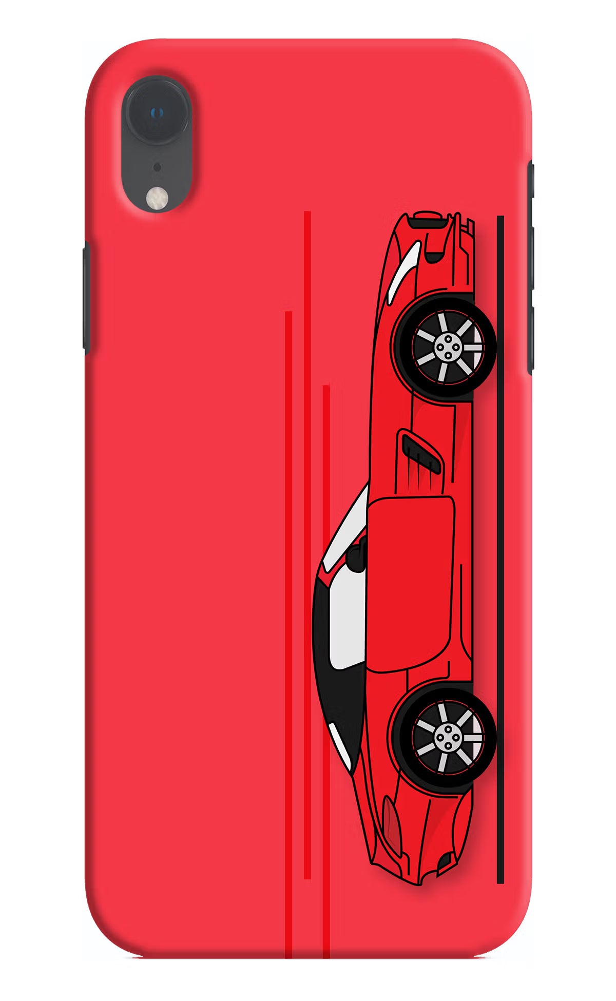 Red Velocity iPhone XR Hard Case Back Cover by Casekaro
