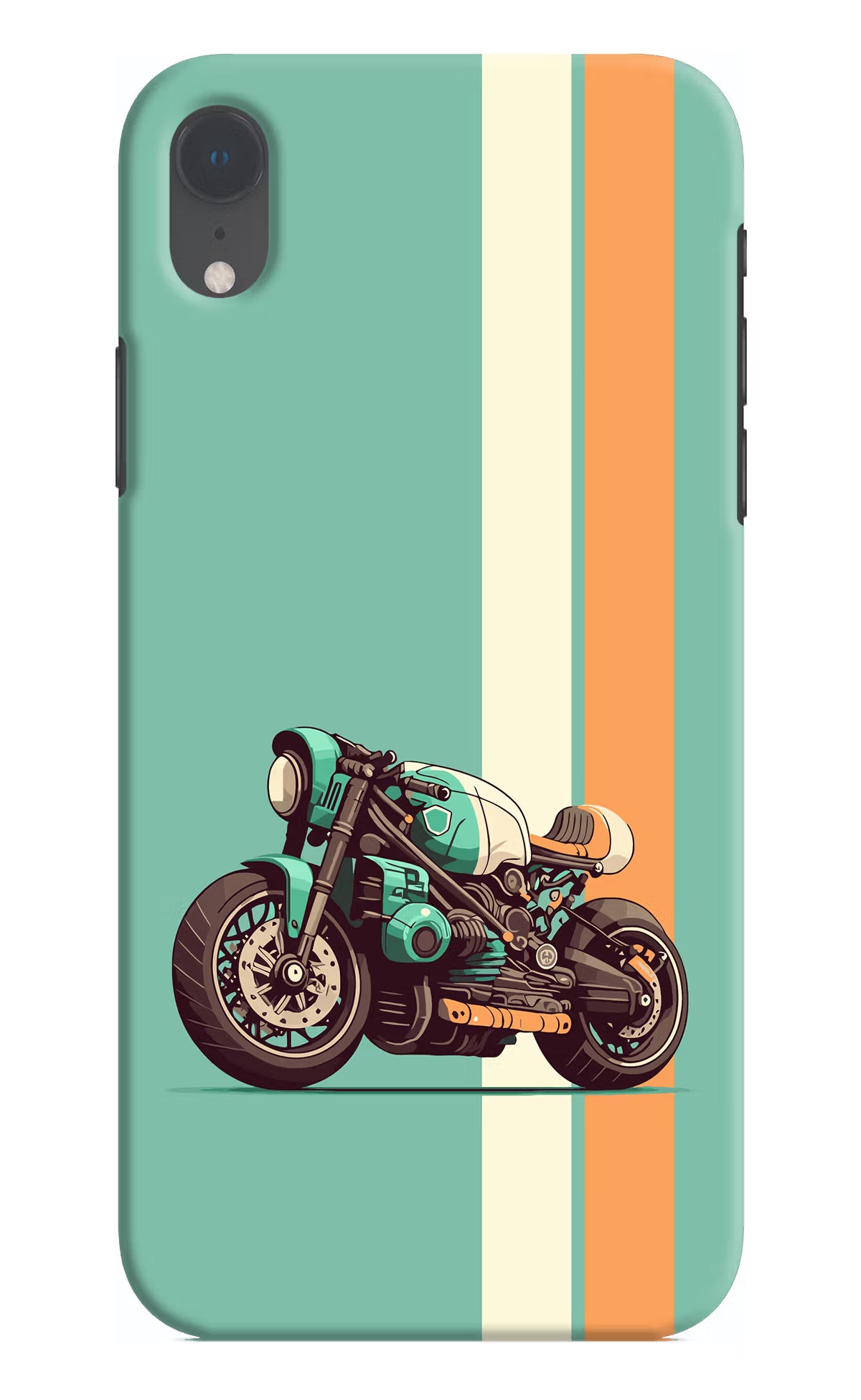 Striped Moto Drift iPhone XR Hard Case Back Cover by Casekaro