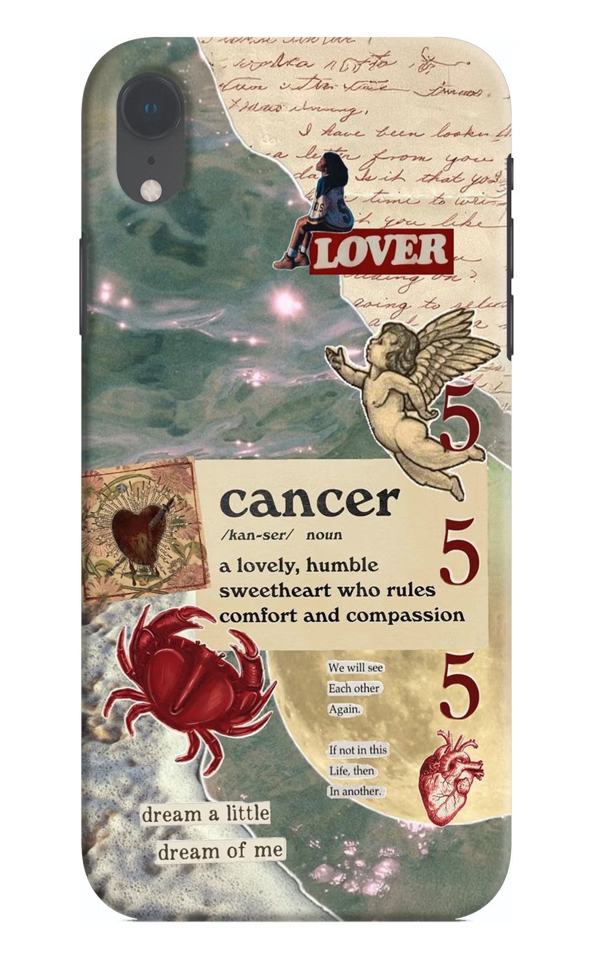 Cancer Zodiac iPhone XR Hard Case Back Cover by Casekaro