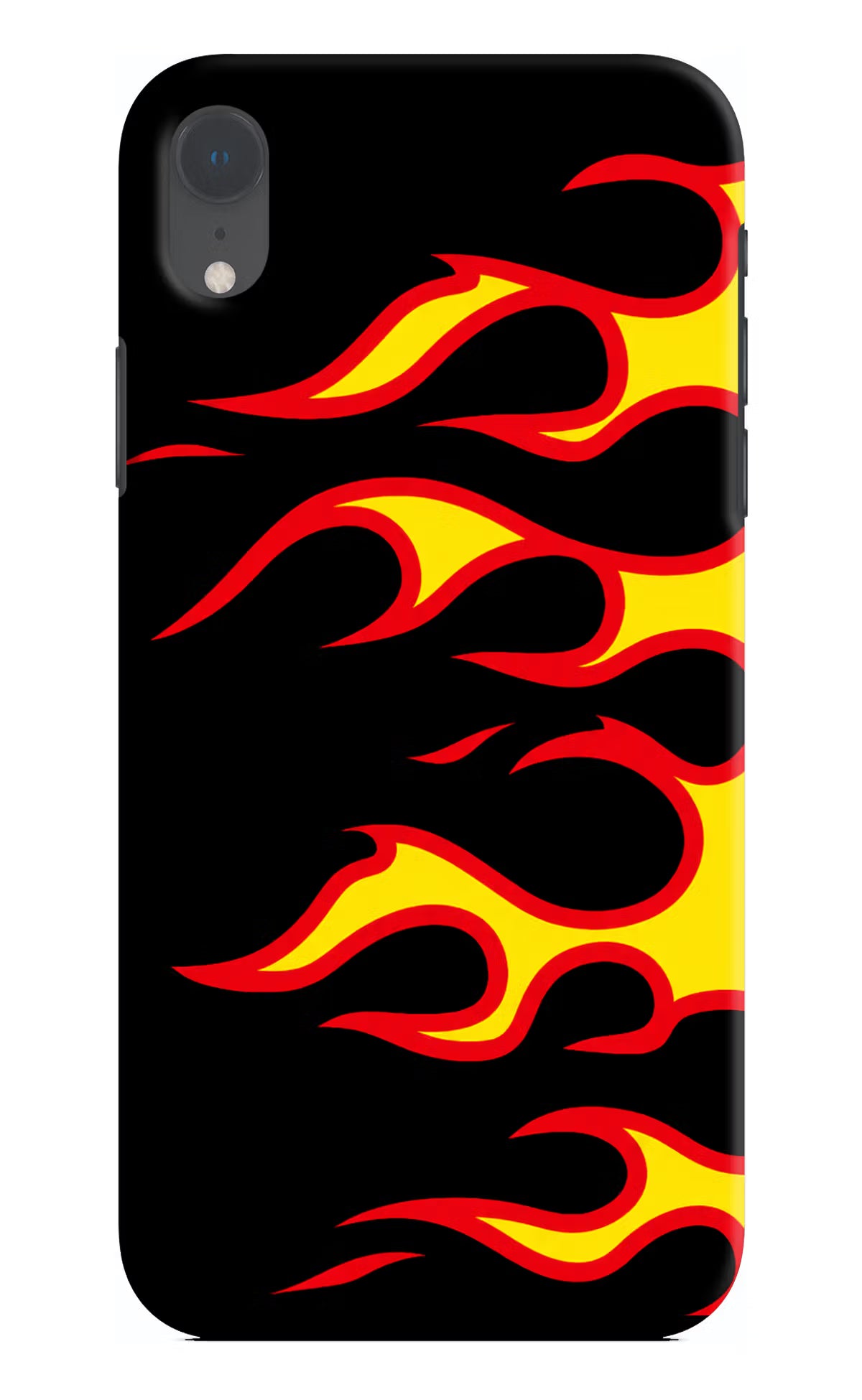 Side Sweep Flames iPhone XR Hard Case Back Cover by Casekaro