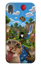 Minecraft Cat Chaos iPhone XR Hard Case Back Cover by Casekaro