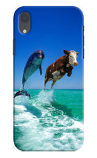 Dolphin vs Cow iPhone XR Hard Case Back Cover by Casekaro