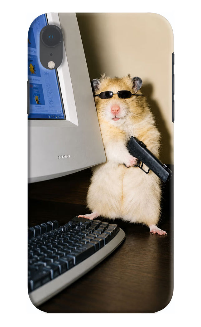 Hacker Hamster iPhone XR Hard Case Back Cover by Casekaro