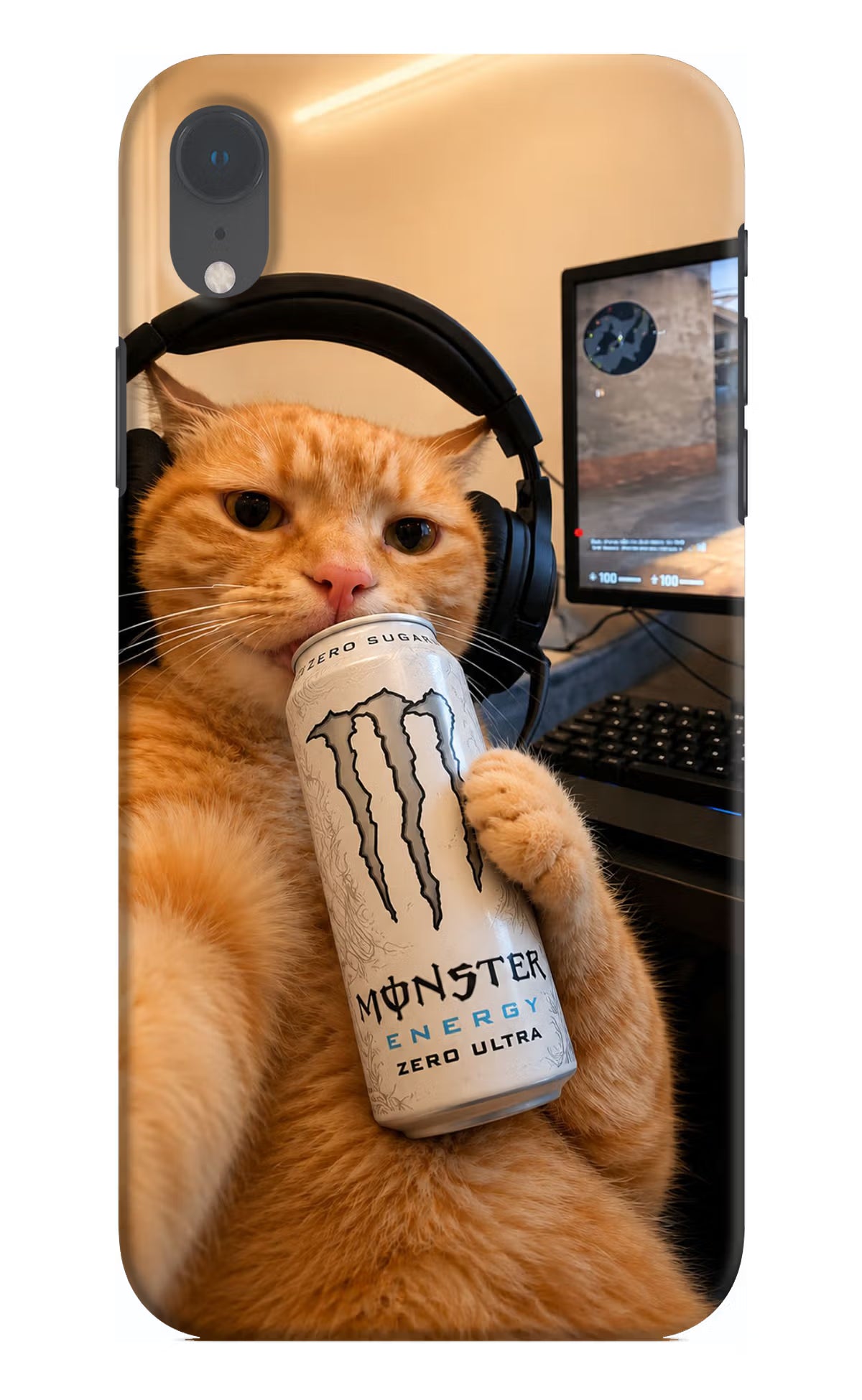 Gamer Cat Energy iPhone XR Back Cover