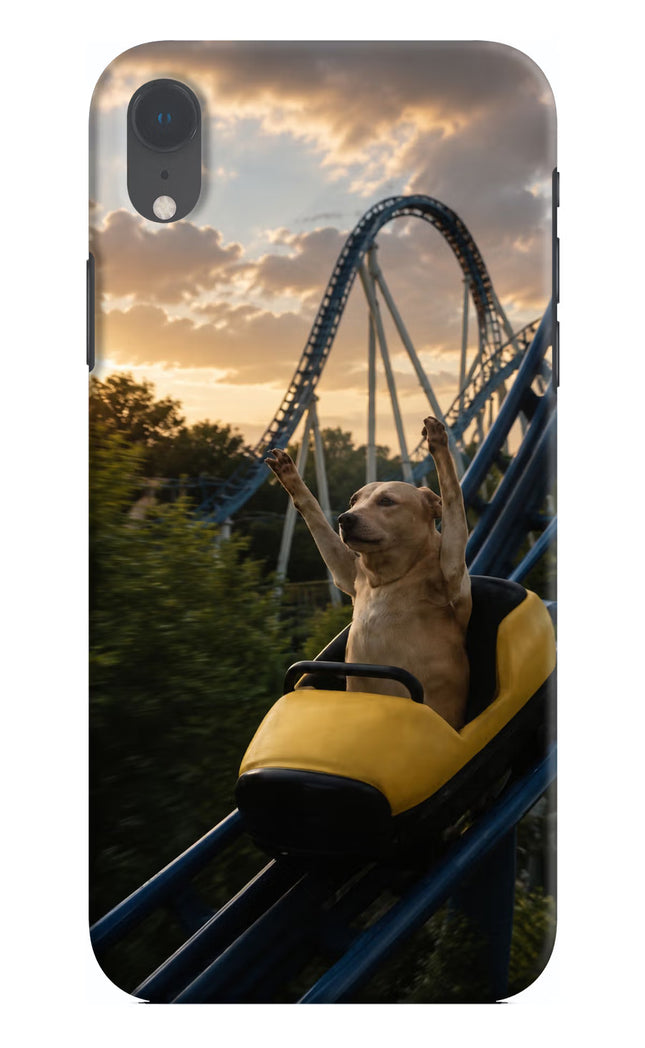 Rollercoaster Dog iPhone XR Hard Case Back Cover by Casekaro