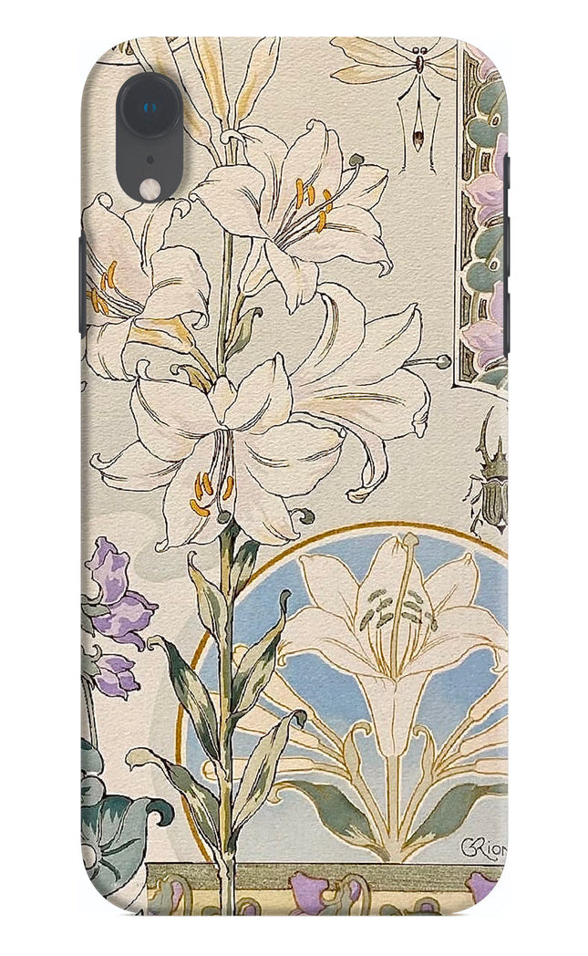 White Lily iPhone XR Hard Case Back Cover by Casekaro
