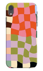 Wavy Grid iPhone XR Hard Case Back Cover by Casekaro