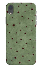 Green Stars iPhone XR Hard Case Back Cover by Casekaro