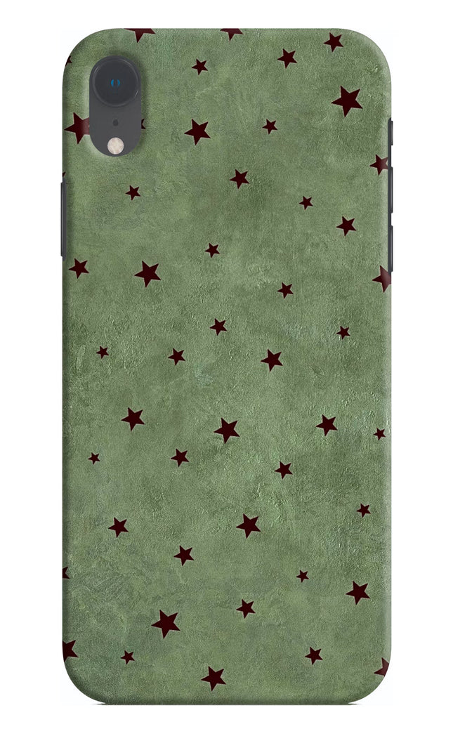 Green Stars iPhone XR Hard Case Back Cover by Casekaro
