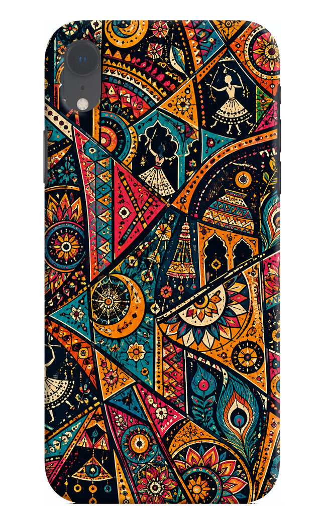 Folk Print iPhone XR Hard Case Back Cover by Casekaro