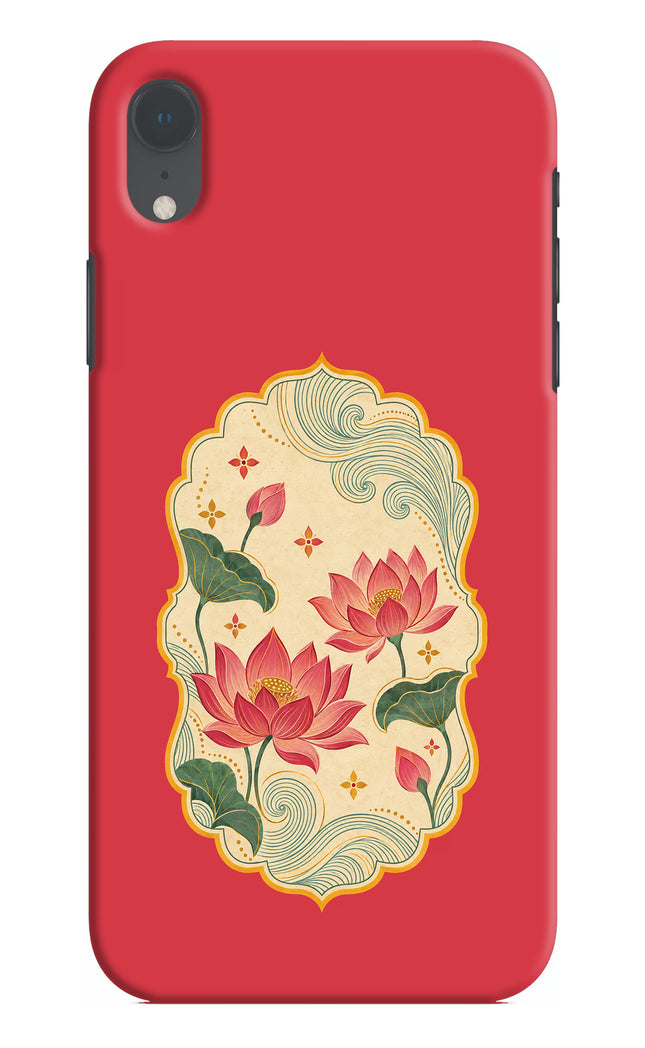 Pink Lotus iPhone XR Hard Case Back Cover by Casekaro
