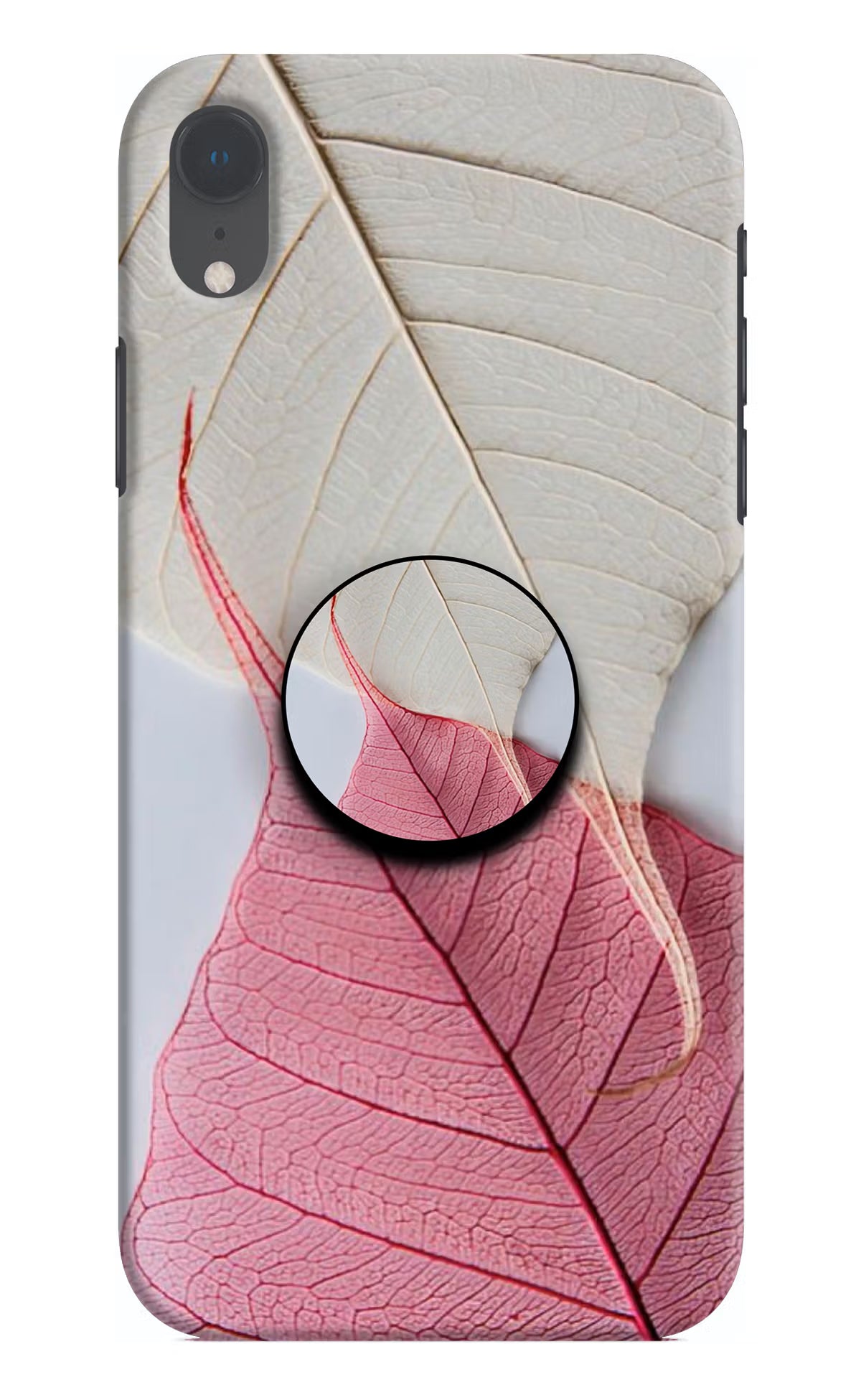 White Pink Leaf iPhone XR Pop Case by Casekaro