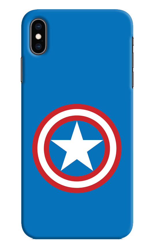 Captain America Logo iPhone XS Max Hard Case Back Cover by Casekaro