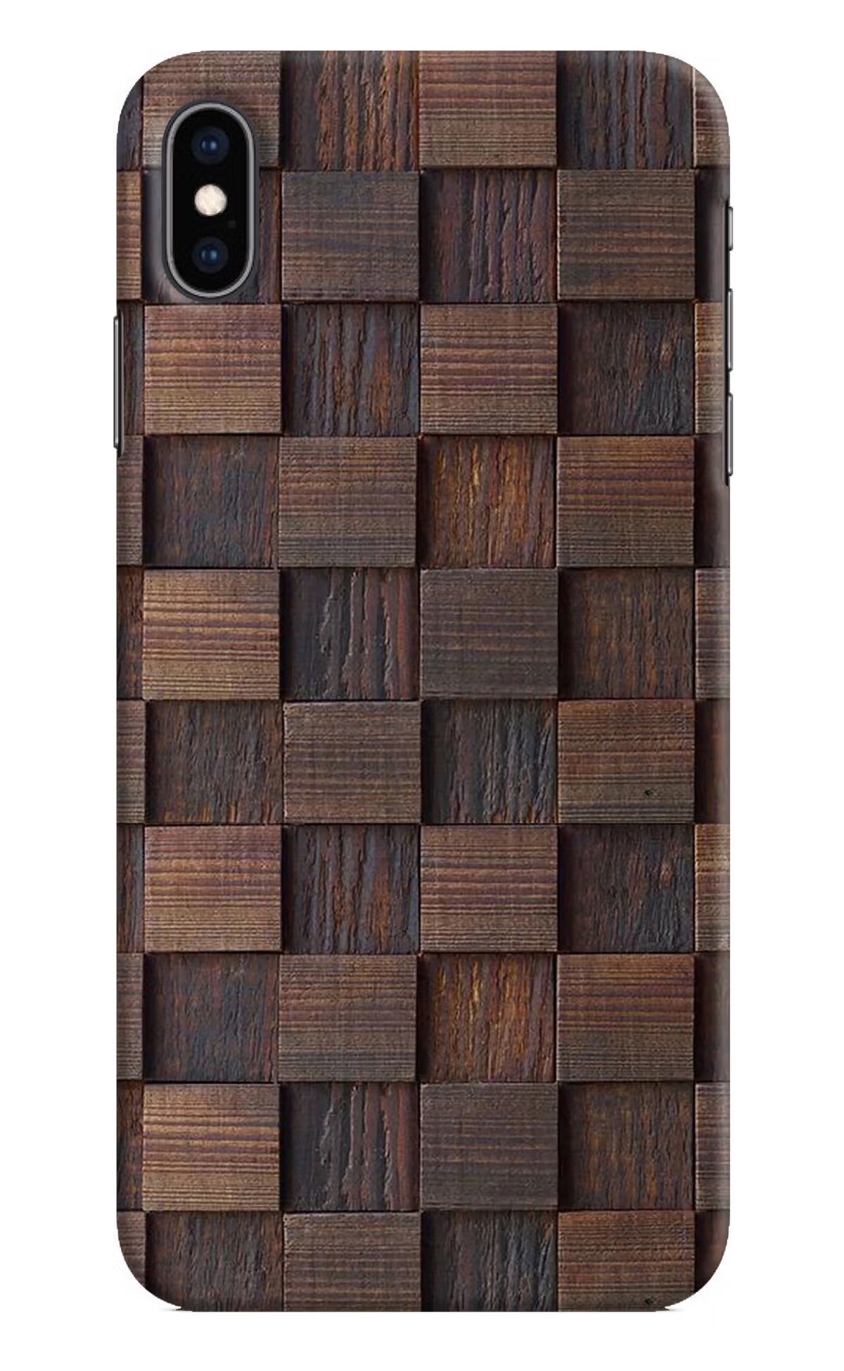 Wooden Cube Design iPhone XS Max Hard Case Back Cover by Casekaro