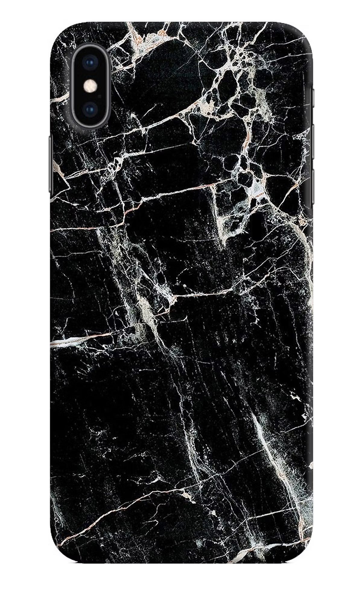 Black Marble Texture iPhone XS Max Hard Case Back Cover by Casekaro
