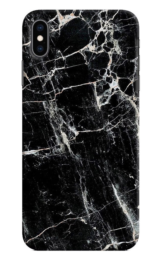 Black Marble Texture iPhone XS Max Hard Case Back Cover by Casekaro