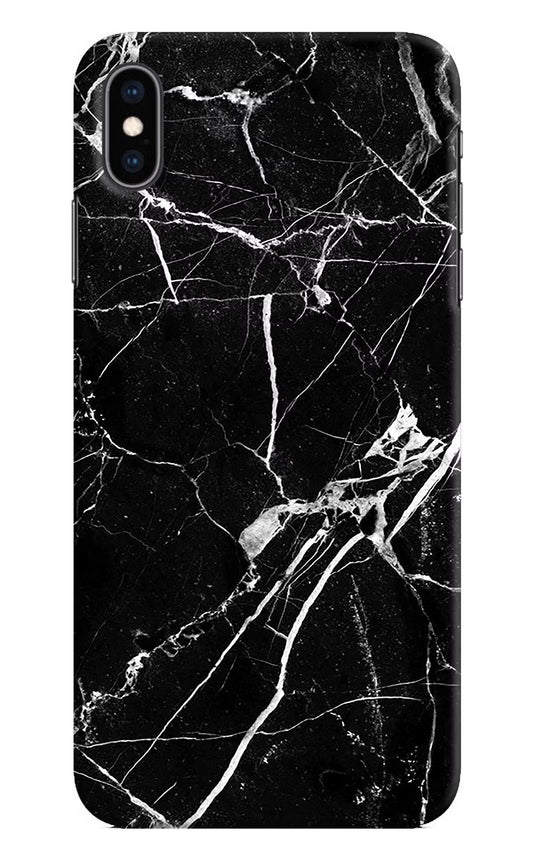 Black Marble Pattern iPhone XS Max Hard Case Back Cover by Casekaro