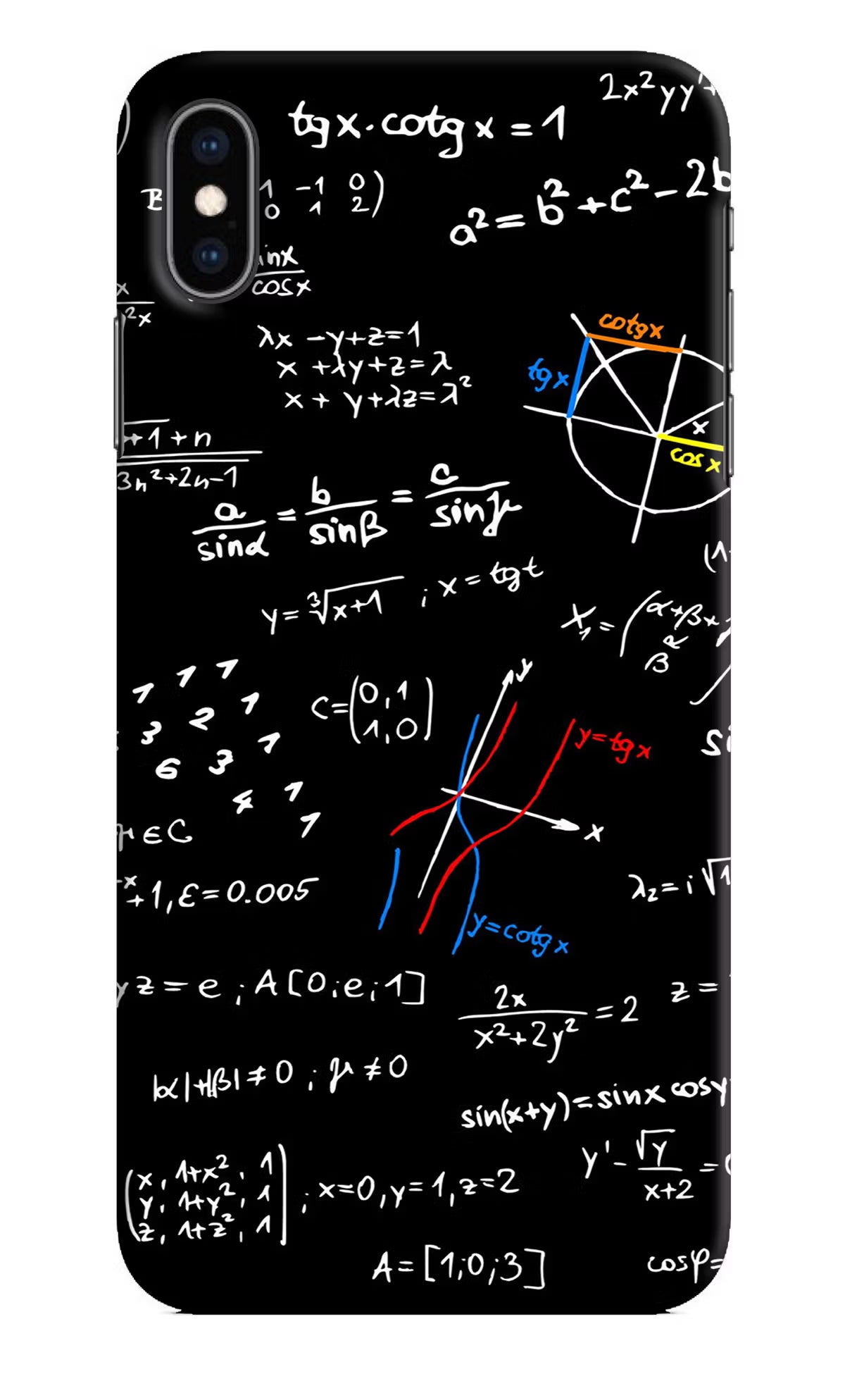 Mathematics Formula iPhone XS Max Hard Case Back Cover by Casekaro