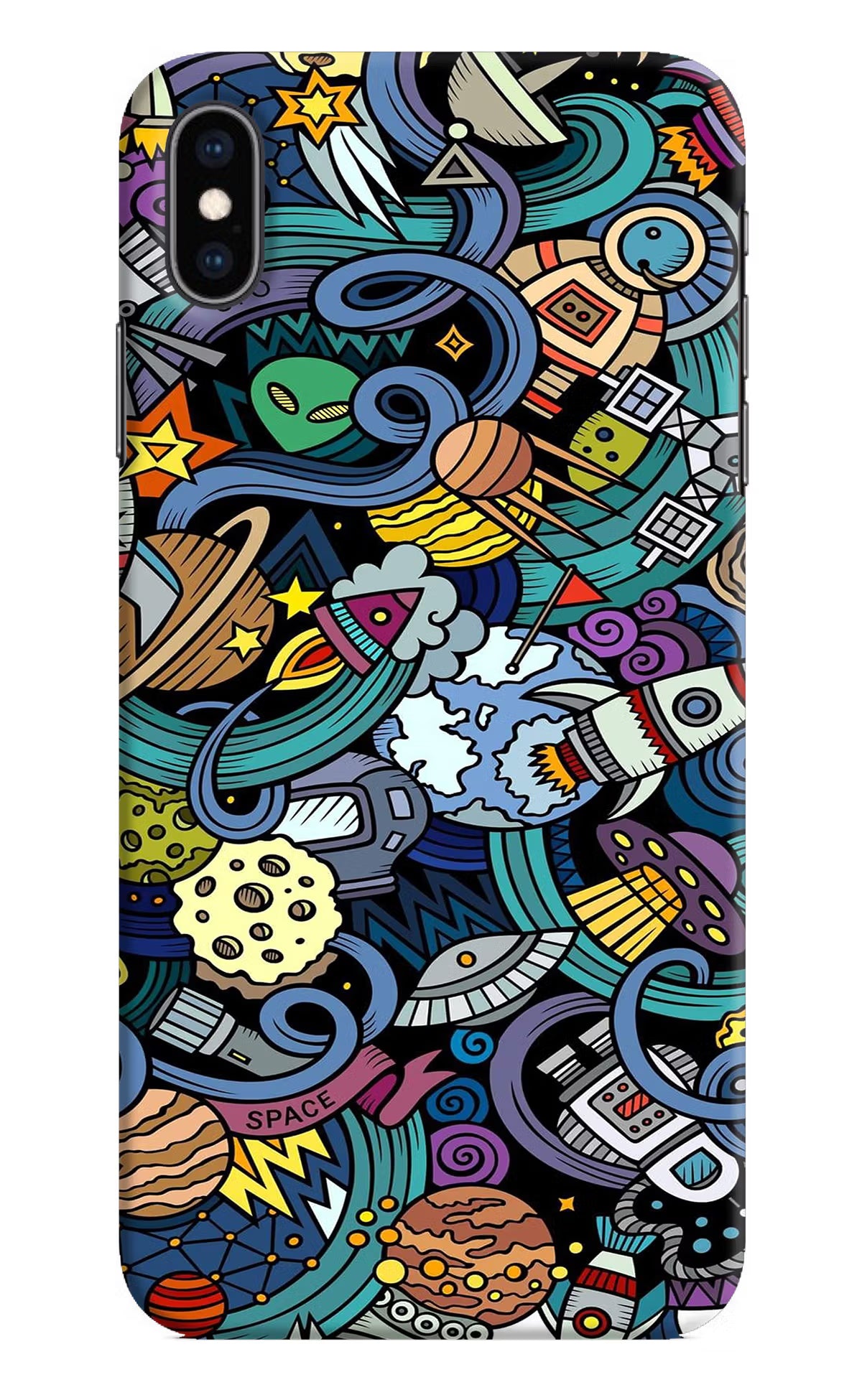 Space Abstract iPhone XS Max Hard Case Back Cover by Casekaro