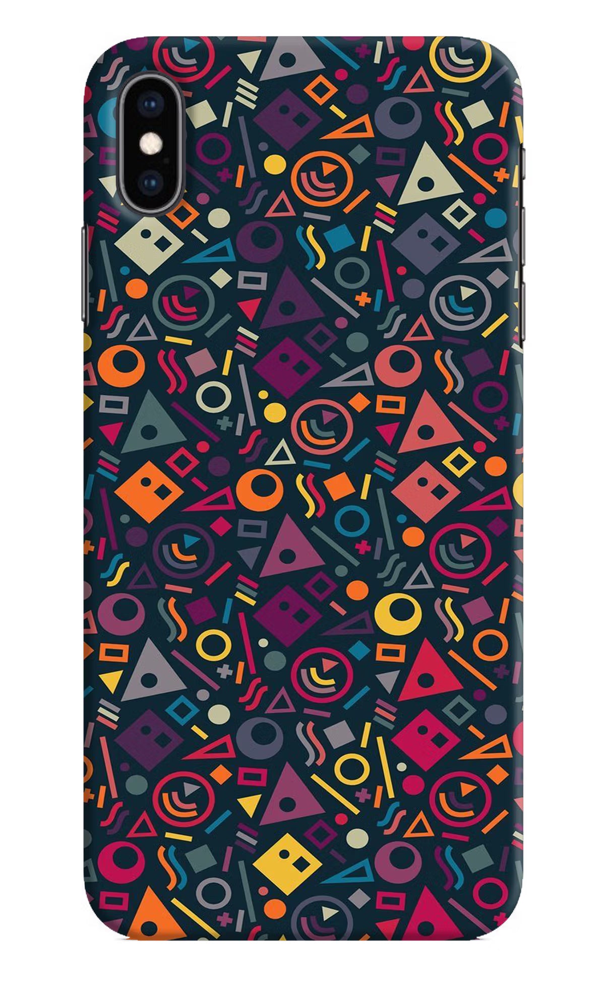 Geometric Abstract iPhone XS Max Hard Case Back Cover by Casekaro