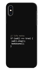 Life Motto Code iPhone XS Max Hard Case Back Cover by Casekaro