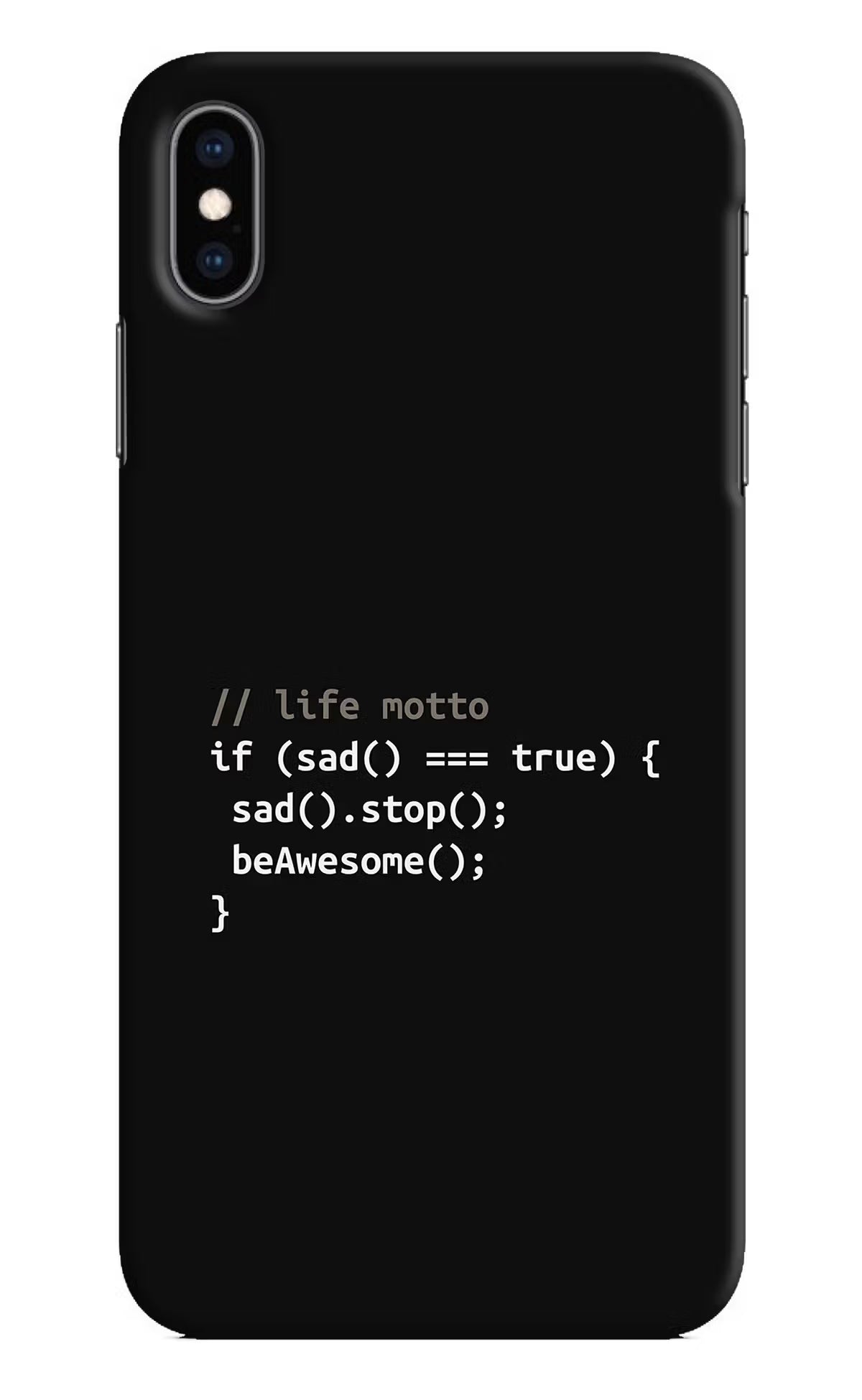 Life Motto Code iPhone XS Max Hard Case Back Cover by Casekaro