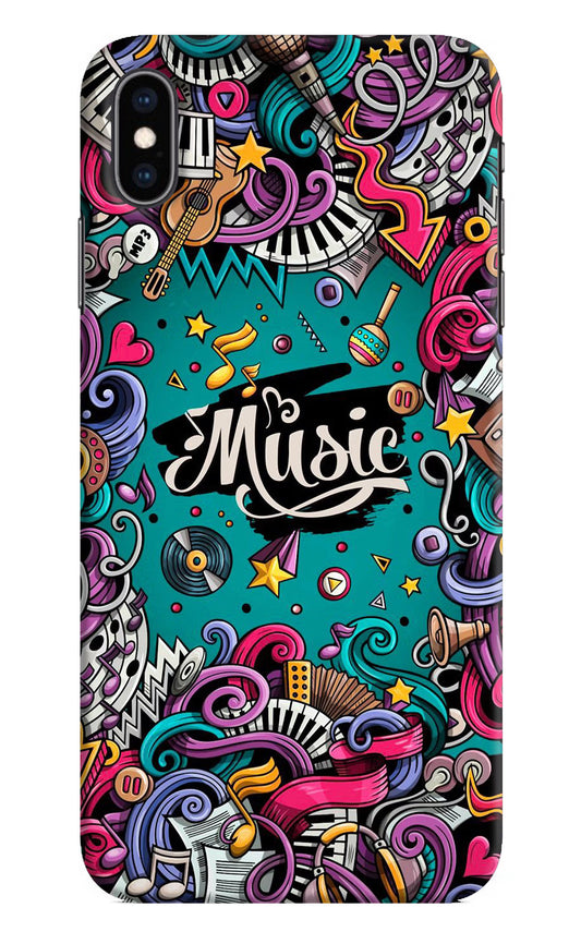 Music Graffiti iPhone XS Max Hard Case Back Cover by Casekaro