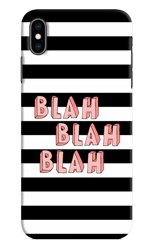 Blah Blah Blah iPhone XS Max Hard Case Back Cover by Casekaro