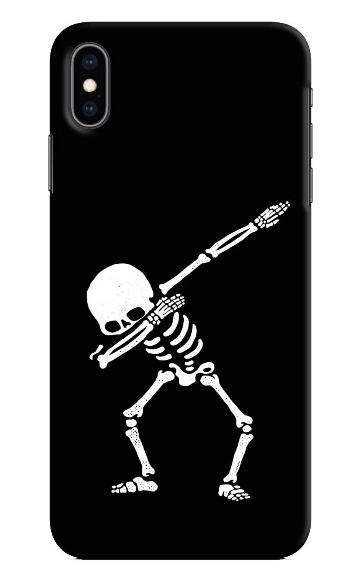 Dabbing Skeleton Art iPhone XS Max Hard Case Back Cover by Casekaro