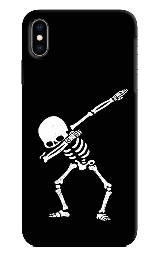 Dabbing Skeleton Art iPhone XS Max Hard Case Back Cover by Casekaro