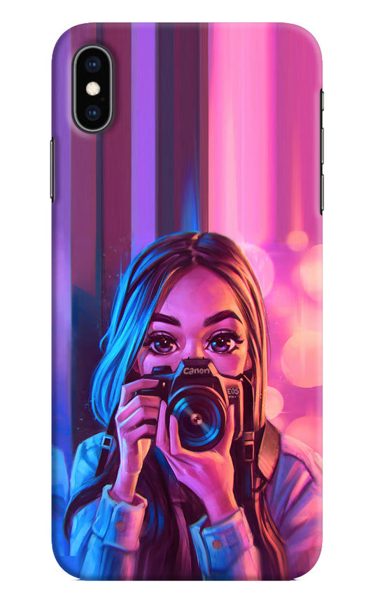 Girl Photographer iPhone XS Max Hard Case Back Cover by Casekaro