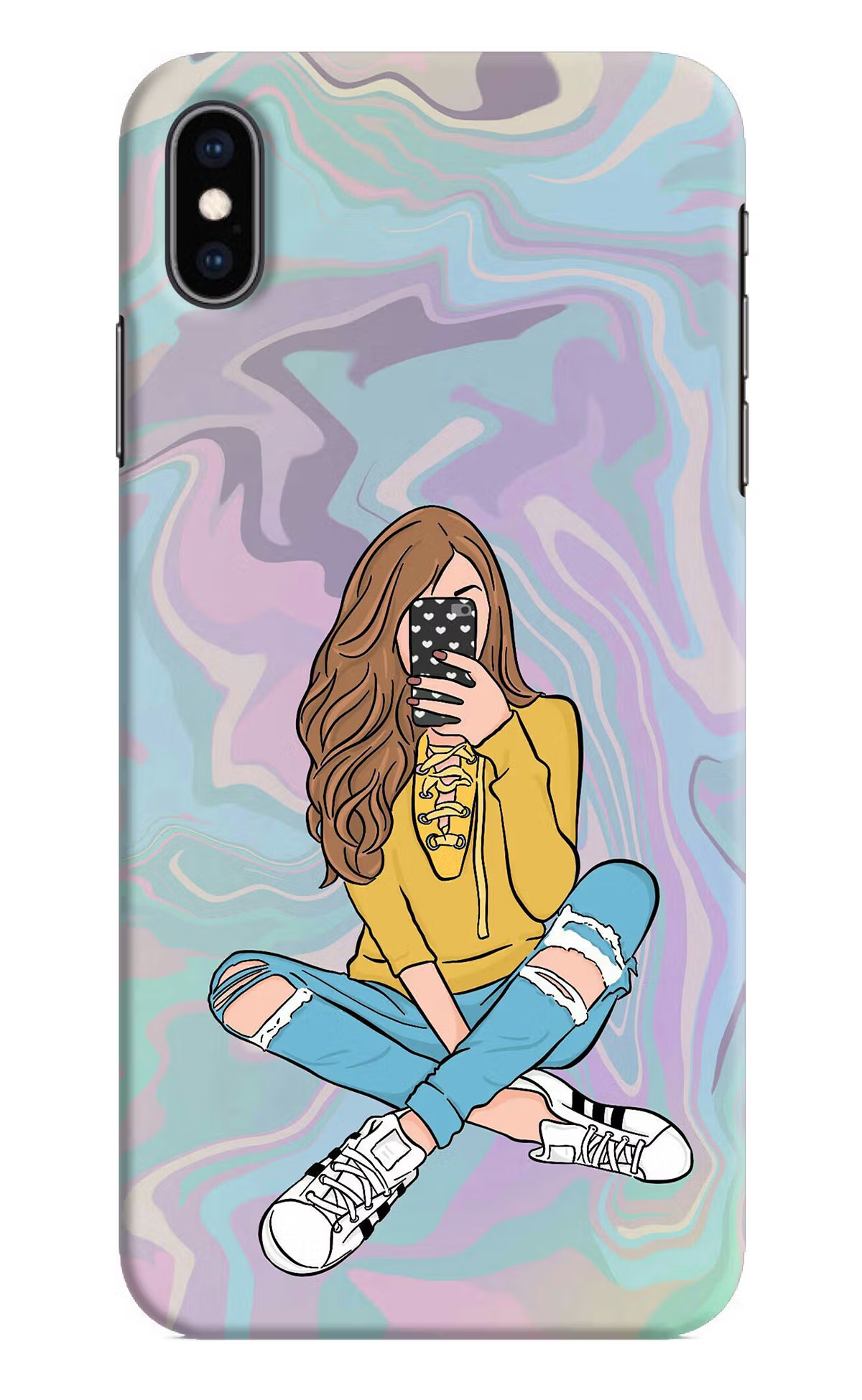 Selfie Girl iPhone XS Max Hard Case Back Cover by Casekaro