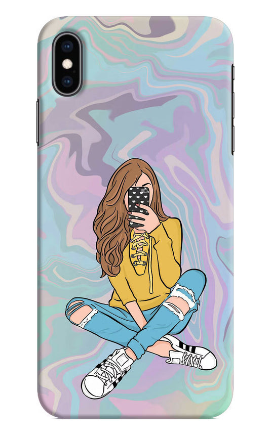 Selfie Girl iPhone XS Max Hard Case Back Cover by Casekaro