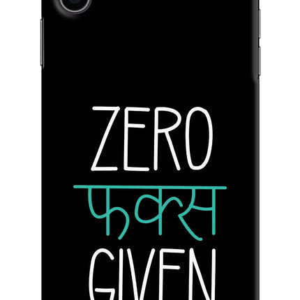 Zero Fucks Given iPhone XS Max Hard Case Back Cover by Casekaro