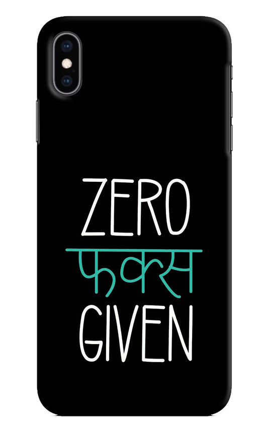 Zero Fucks Given iPhone XS Max Hard Case Back Cover by Casekaro