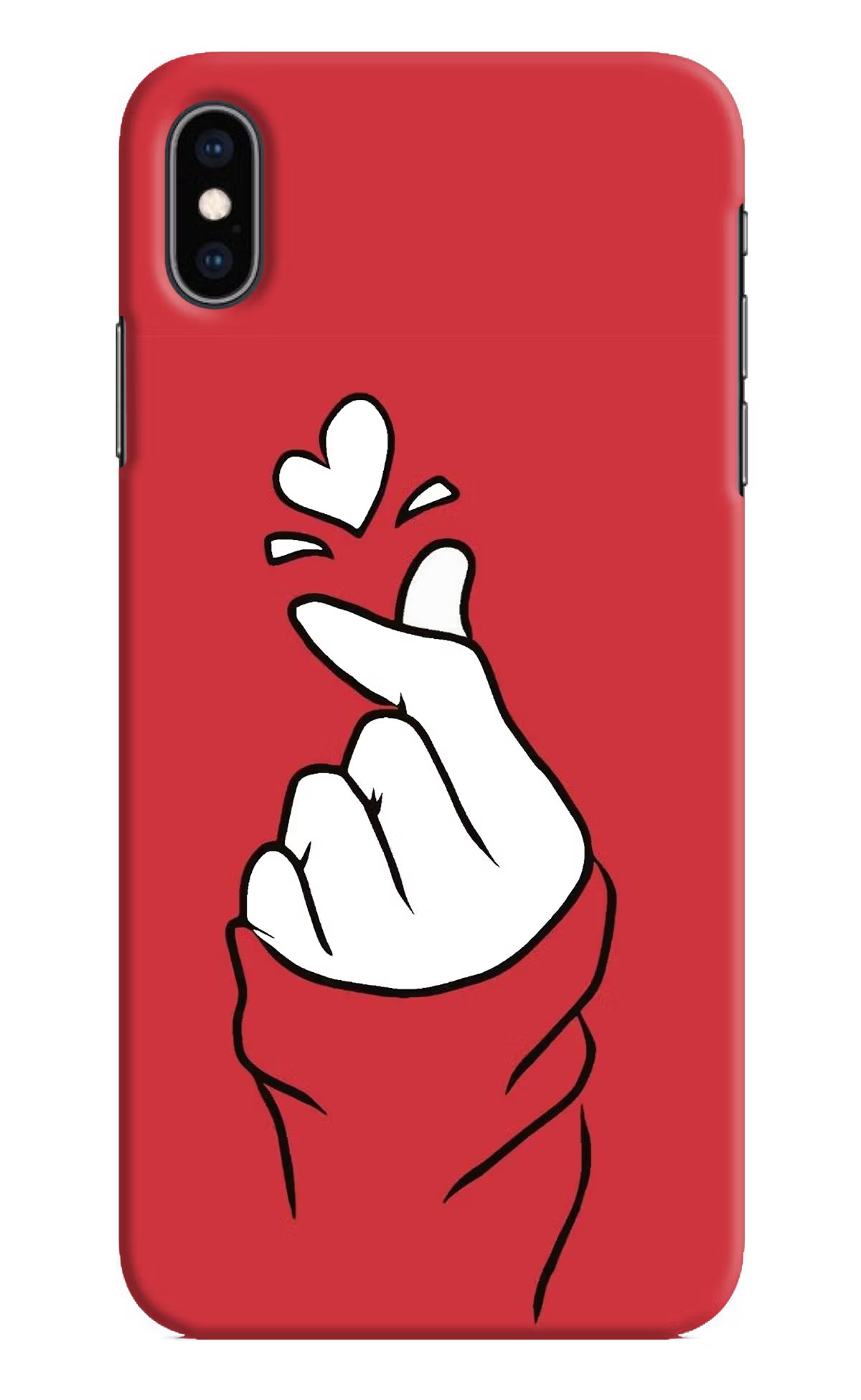 Korean Love Sign iPhone XS Max Hard Case Back Cover by Casekaro