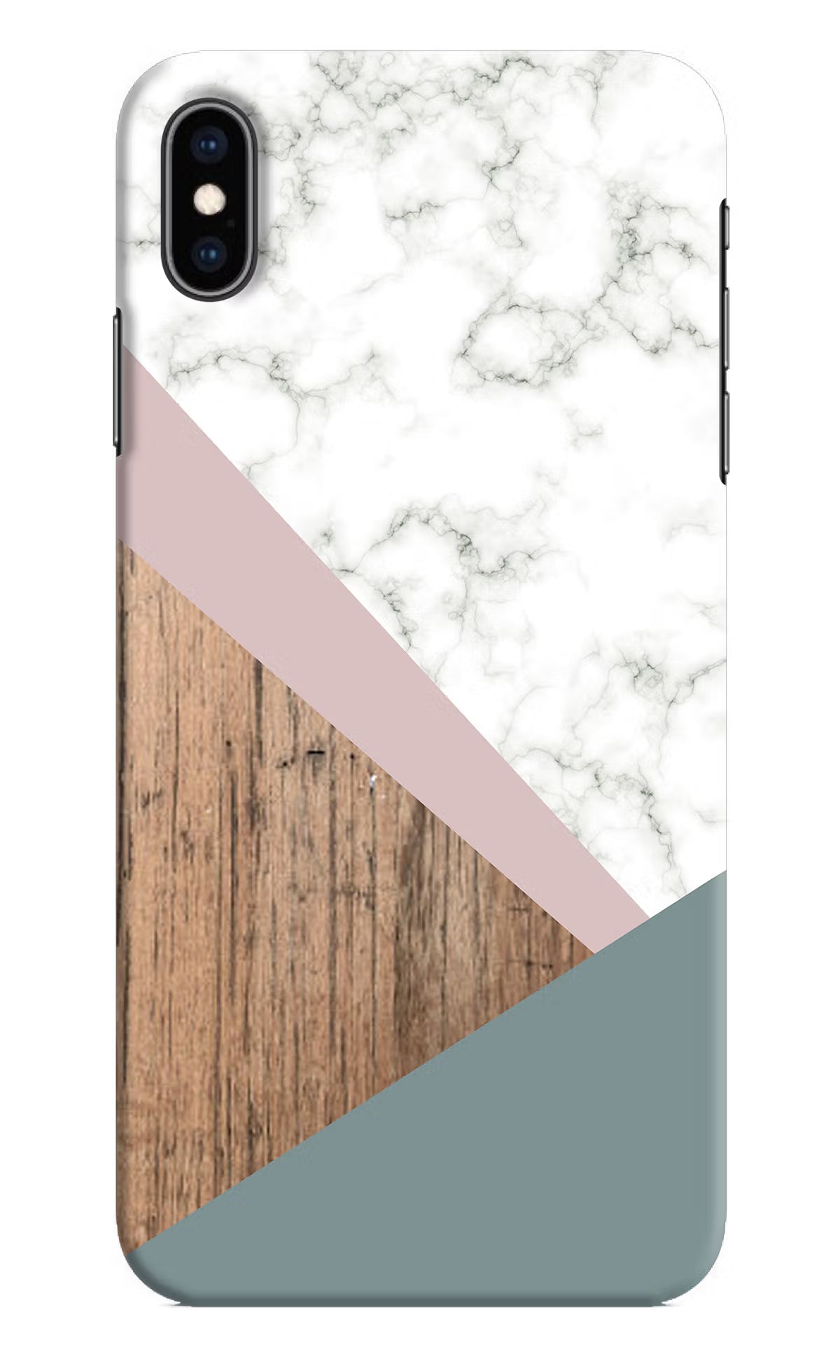 Marble wood Abstract iPhone XS Max Hard Case Back Cover by Casekaro