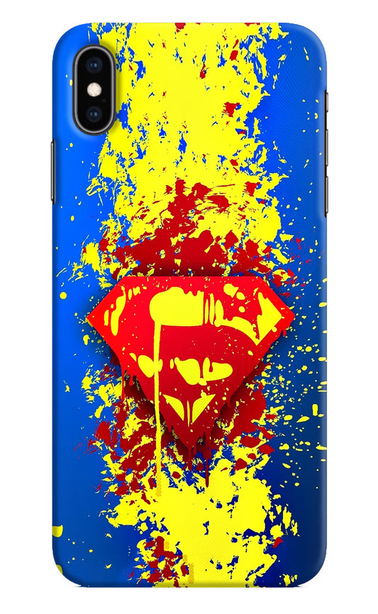 Superman logo iPhone XS Max Hard Case Back Cover by Casekaro