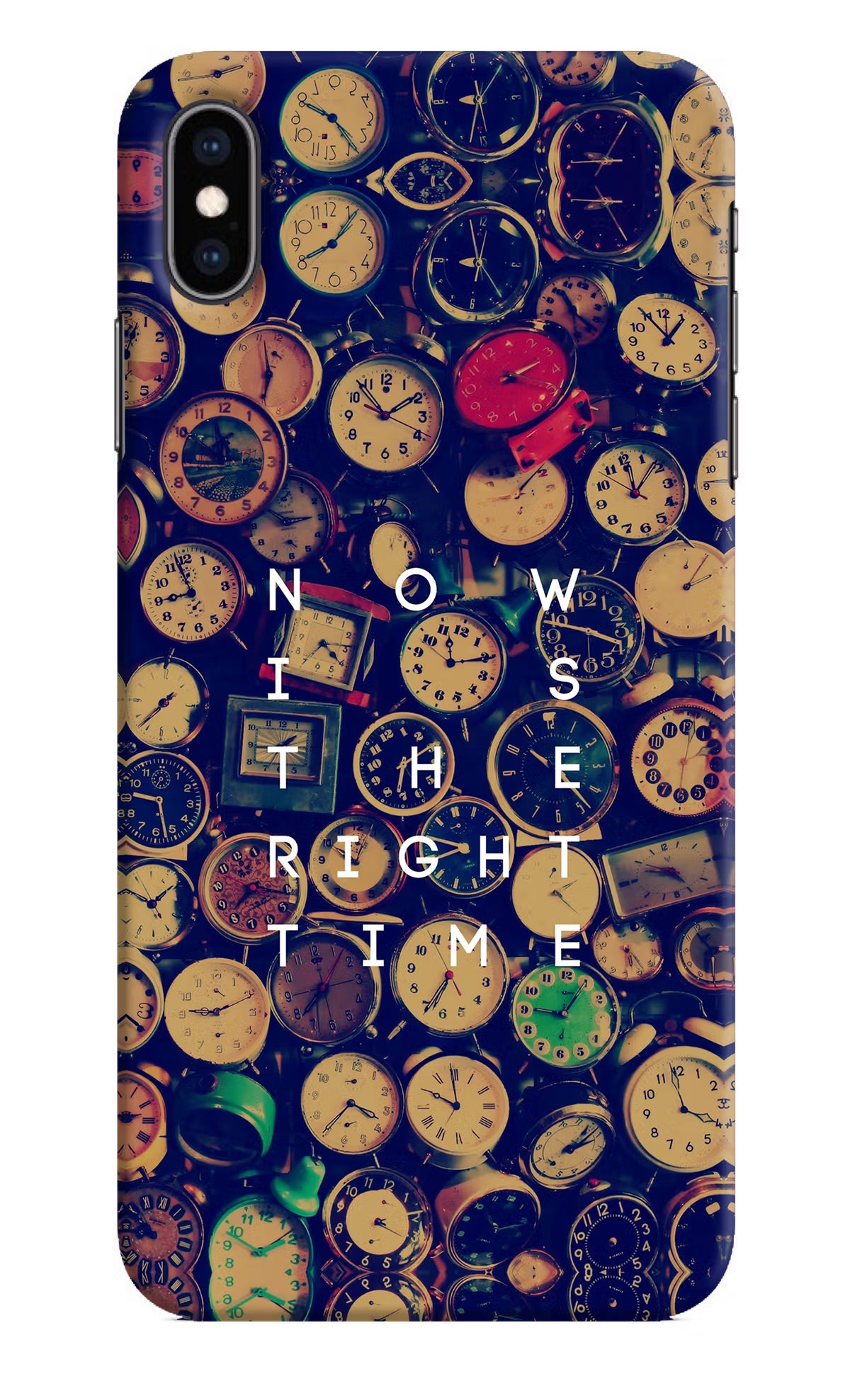 Now is the Right Time Quote iPhone XS Max Hard Case Back Cover by Casekaro