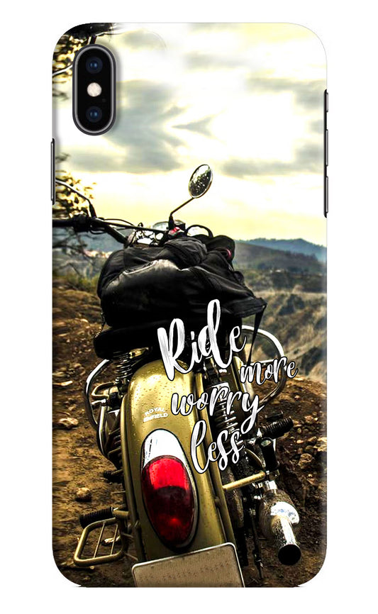 Ride More Worry Less iPhone XS Max Hard Case Back Cover by Casekaro