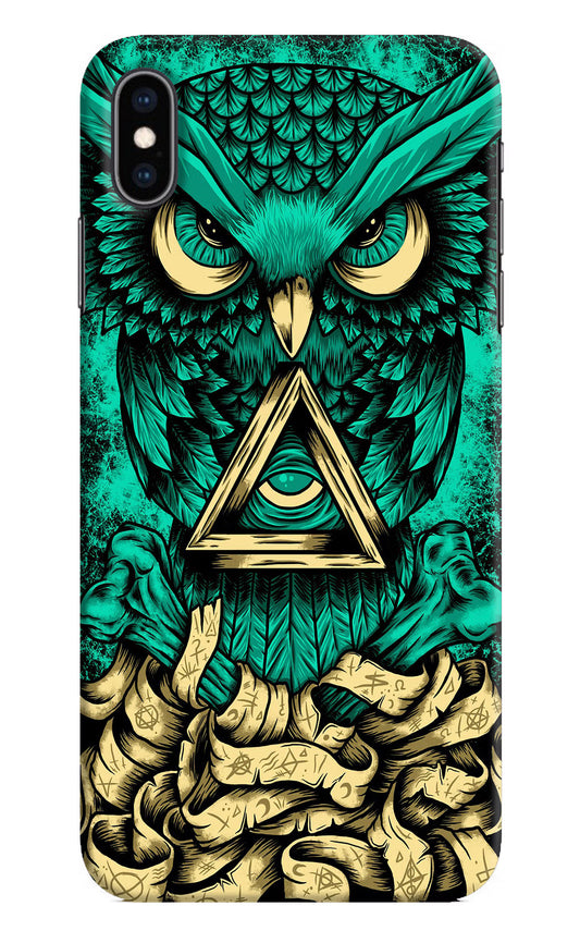 Green Owl iPhone XS Max Hard Case Back Cover by Casekaro