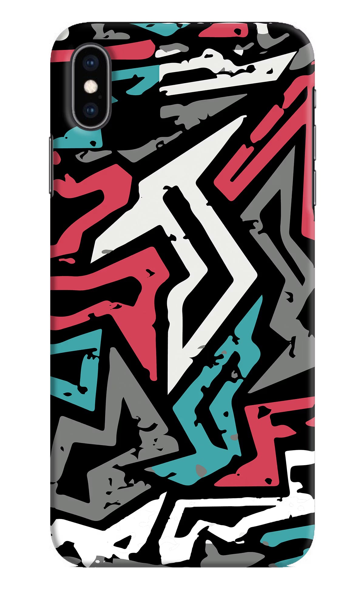 Geometric Graffiti iPhone XS Max Hard Case Back Cover by Casekaro