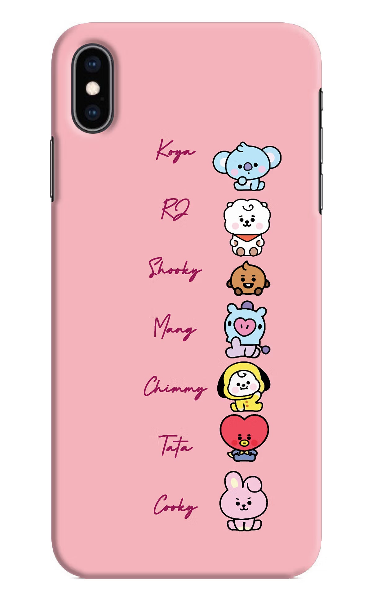 BTS names iPhone XS Max Hard Case Back Cover by Casekaro